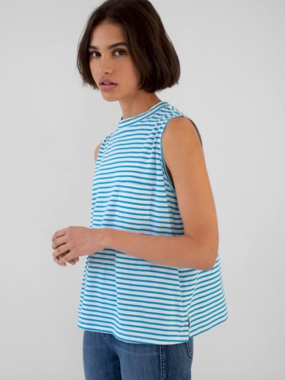 AYR the Fizz Tank Top in Havana Stripe